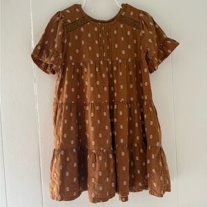Old Navy Brown Kids Dress with Floral Design